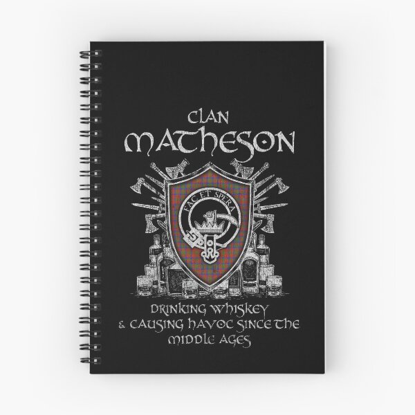 Item preview, Clan Matheson drinking whiskey and causing havoc heritage crest tartan plaid designed and sold by Clan1093.