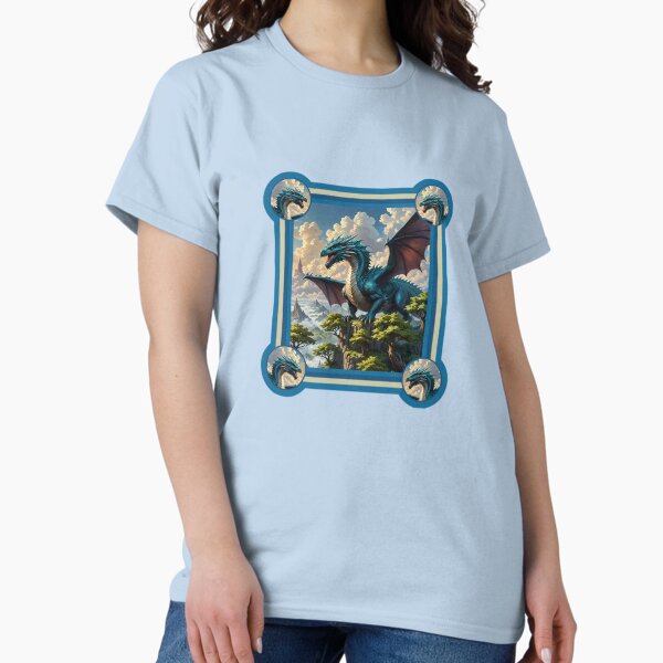 Vista previa del artículo con la obra «Dragón Azul Místico», diseñado y vendido por dontcryimhere.