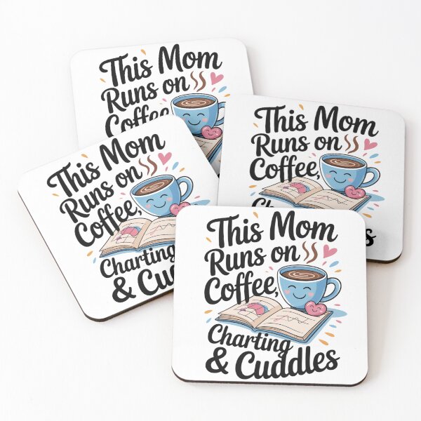 Item preview, This Mom Runs on Coffee Charting and Cuddles  designed and sold by catthemedic.