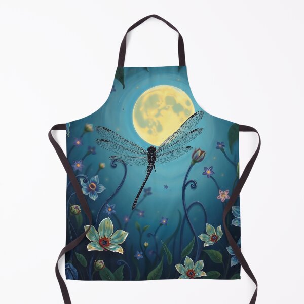 Item preview, Dragonfly Landscape Painting Blue Moon designed and sold by druidwolfart.