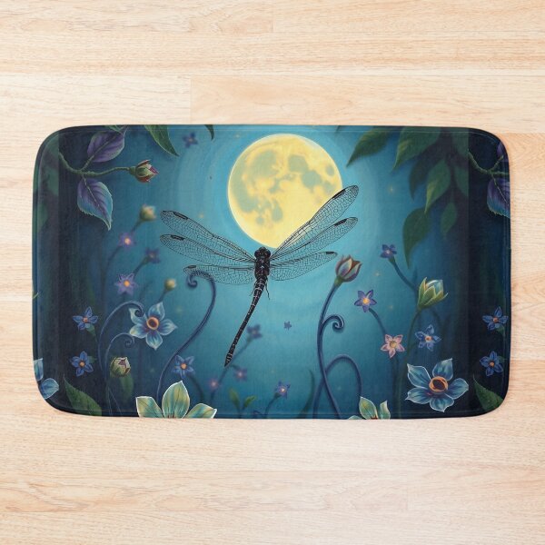Item preview, Dragonfly Landscape Painting Blue Moon designed and sold by druidwolfart.