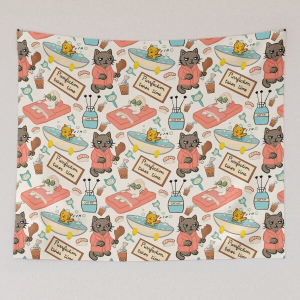 Item preview, Cat Spa Day - Buttery Cream designed and sold by holu_designs.