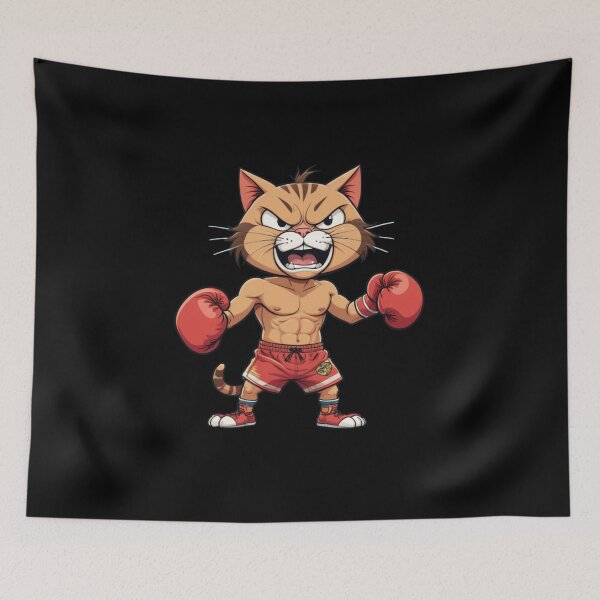 Item preview, Muay Thai Cat – Fierce Fighter Sticker designed and sold by Babayaa.