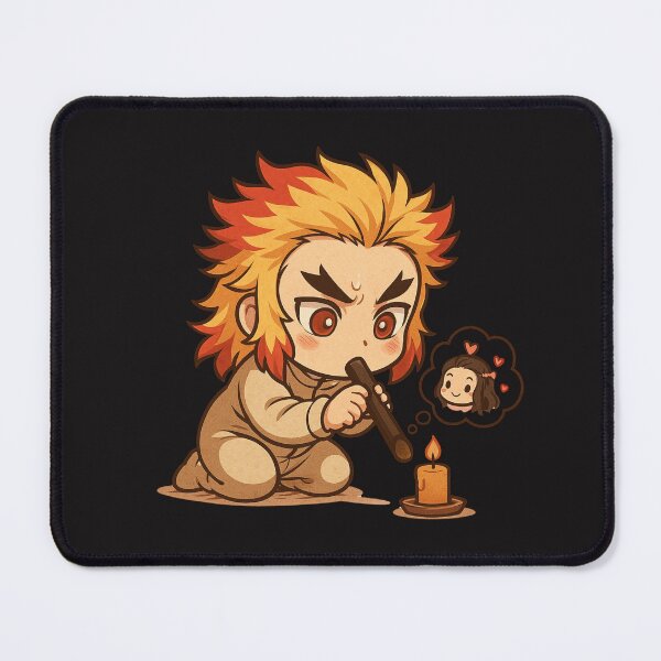 Item preview, Baby Rengoku Trying to Light a Candle – Cute Chibi Flame Hashira Fanart designed and sold by ColorSplash123.