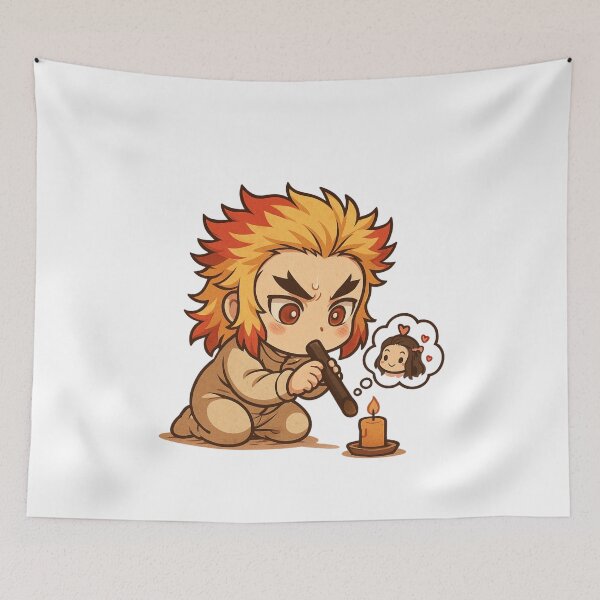 Item preview, Baby Rengoku Trying to Light a Candle – Cute Chibi Flame Hashira Fanart designed and sold by ColorSplash123.