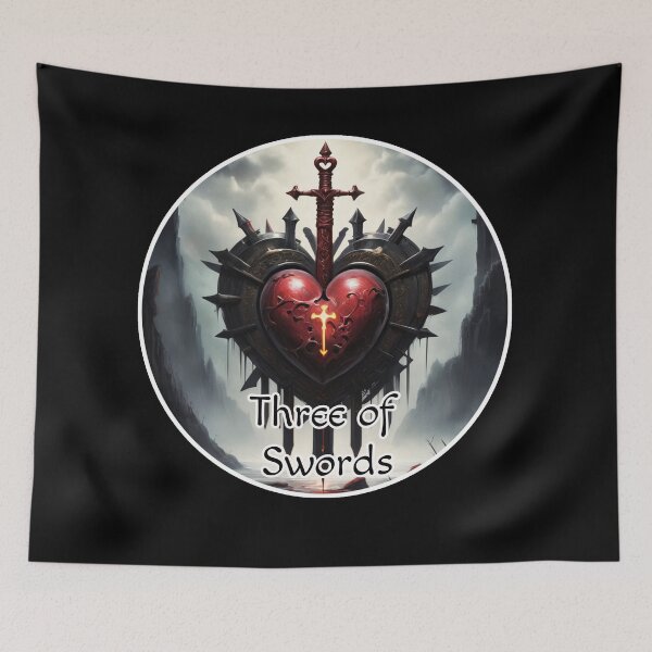 Item preview, Minor Arcana Tarot Cards Swords Suite - Gothic Three of Swords designed and sold by Pixel Waite.