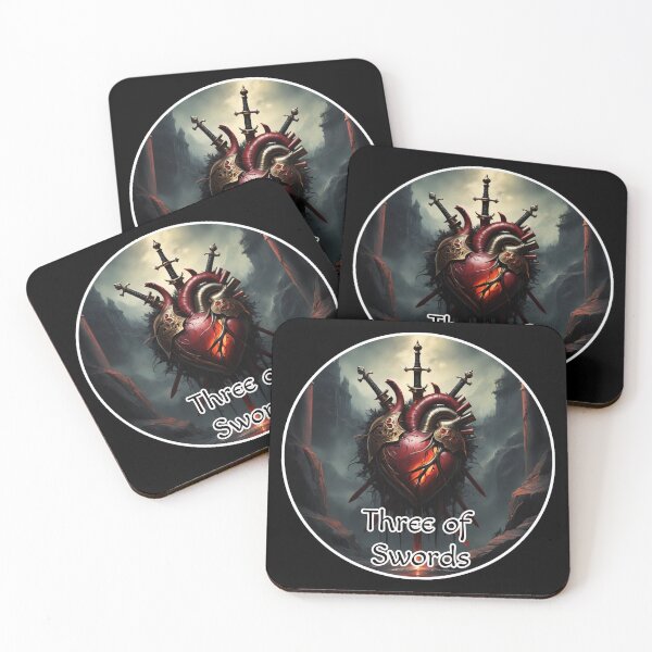 Item preview, Minor Arcana Tarot Cards Swords Suite - Heart Stabbed by Swords designed and sold by Pixel Waite.