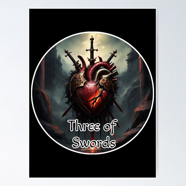 Item preview, Minor Arcana Tarot Cards Swords Suite - Heart Stabbed by Swords designed and sold by Pixel Waite.