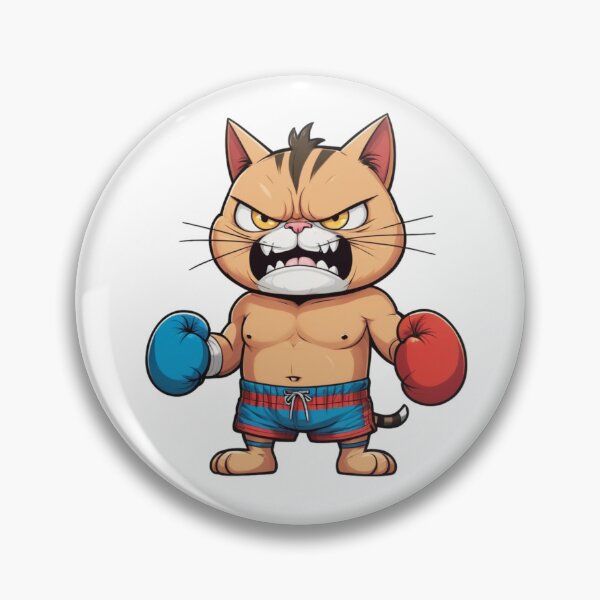 Item preview, Angry Muay Thai Cat – Fierce Fighter Sticker designed and sold by Babayaa.