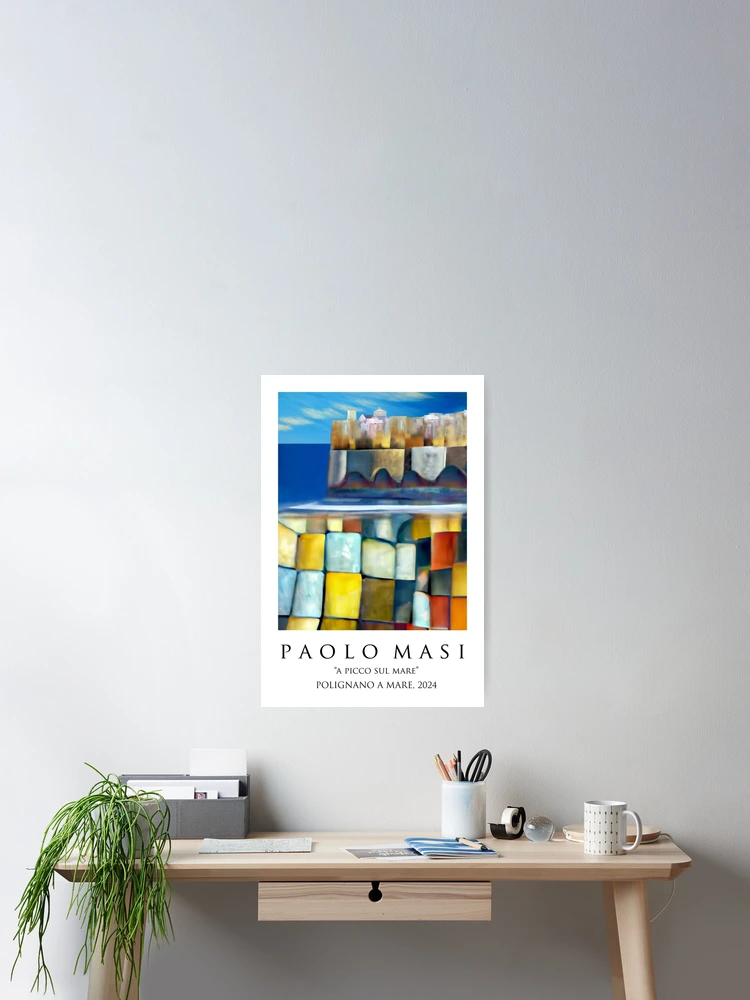 Aperçu 2 sur 3. Poster avec l'œuvre "A picco sul mare" Polignano a Mare, Paolo Masi 2024 créée et vendue par PaoloMasi.
