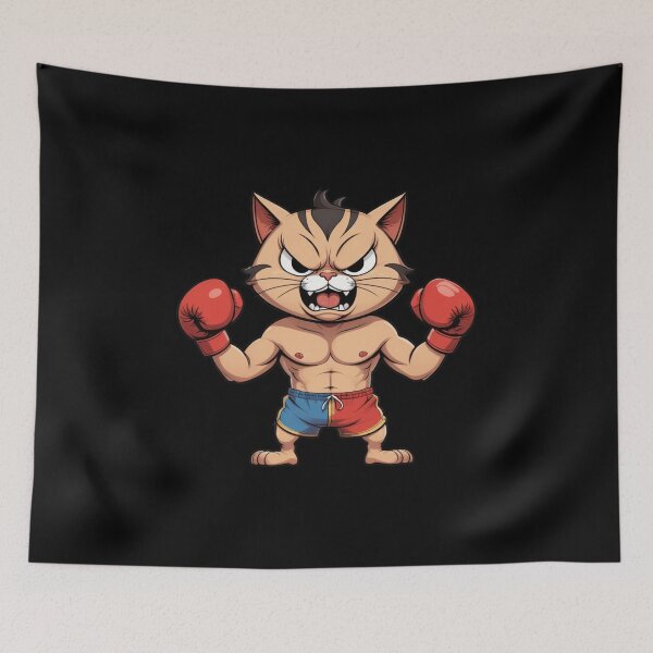 Item preview, Furious Muay Thai Cat – Ultimate Fighter Sticker designed and sold by Babayaa.