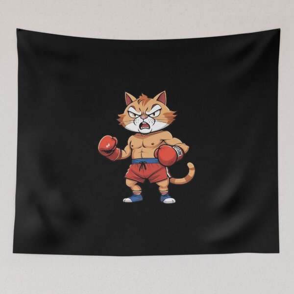 Item preview, Boxing Cat – Fierce Fighter Sticker designed and sold by Babayaa.