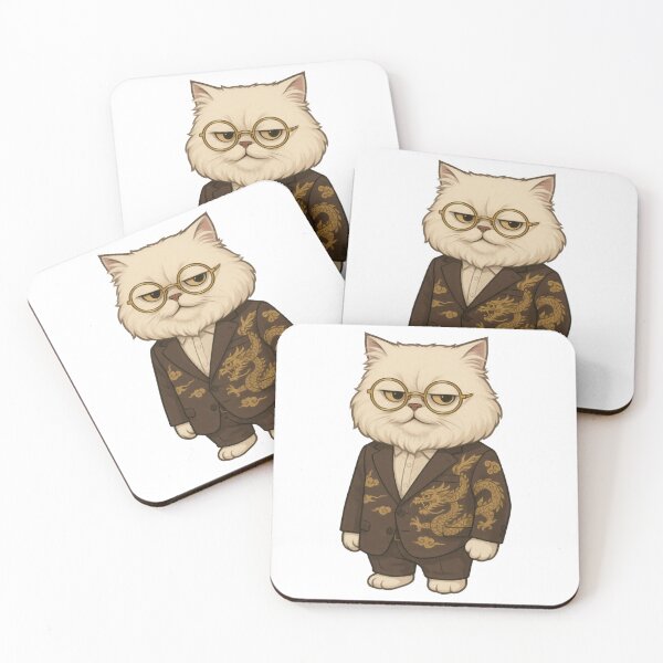 Item preview, Serious cartoon cat in dragon suit and glasses designed and sold by ImagineCorner.