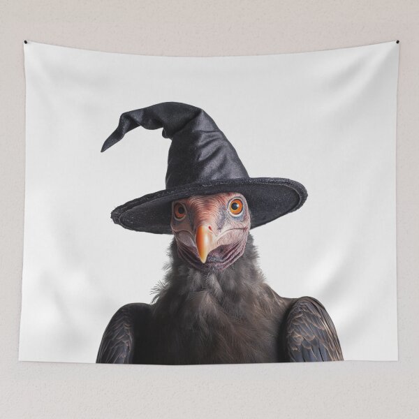 Item preview, Turkey Vulture Wearing Halloween Witch Hat designed and sold by LazyOwlStore.