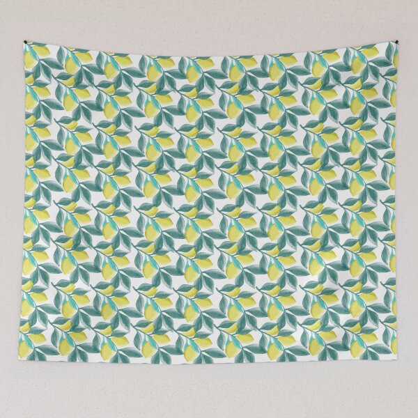Item preview, Hand-Painted water coloured Lemon Garden Pattern Design designed and sold by DColourMuse.