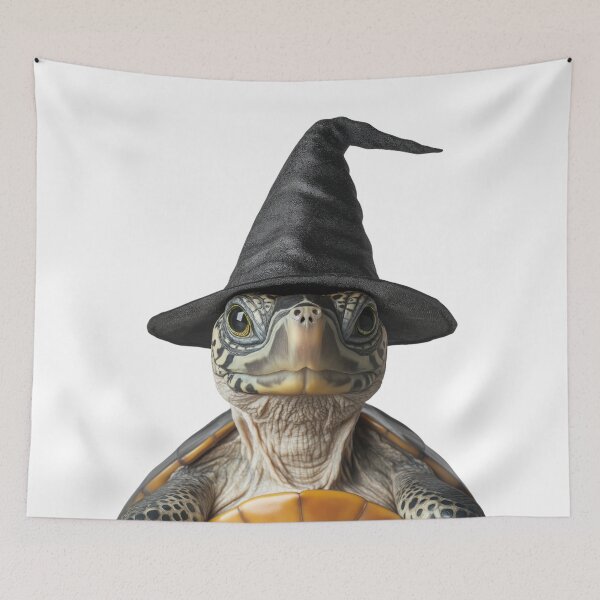 Item preview, Turtle Wearing Halloween Witch Hat designed and sold by LazyOwlStore.