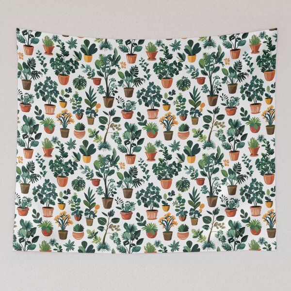 Item preview, Lush Potted Plant Pattern designed and sold by Canvas-Whispers.