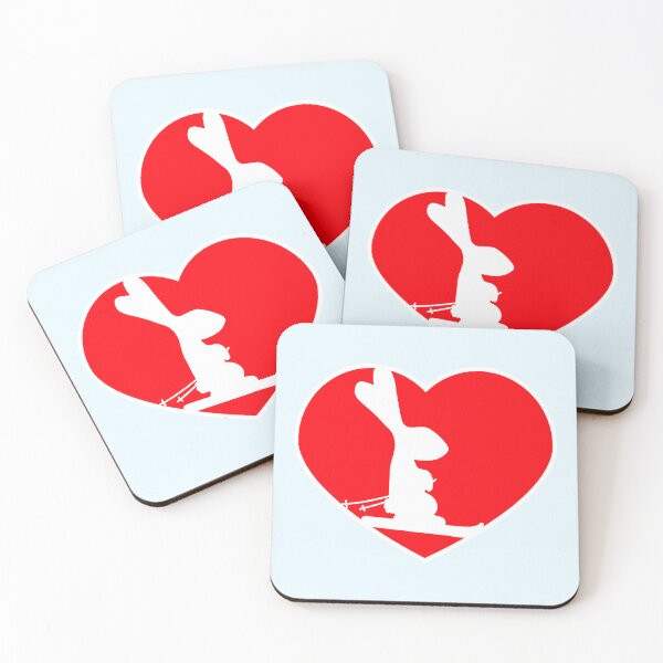 Item preview, Bunny Heart Ski Rabbit Skiing Winter Snow Love Fun designed and sold by shirt-o-mat.