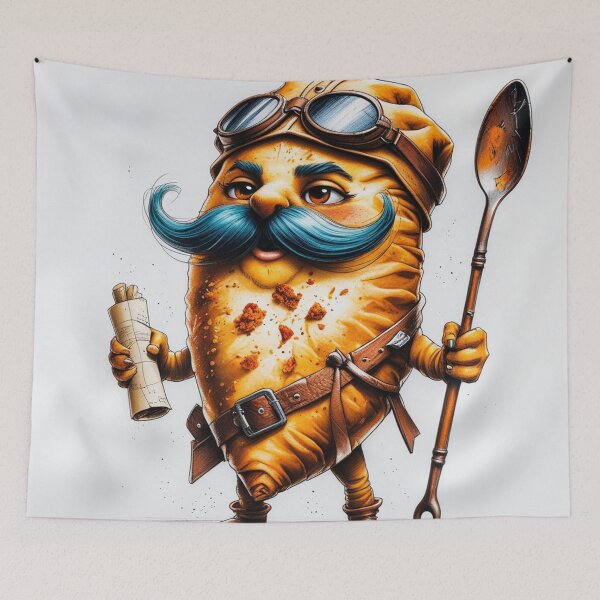 Item preview, Samosa Explorer – Cute Adventurer Food Character – Funny Indian Snack – Sketchy Cartoon with White Background designed and sold by Blueangelgal.