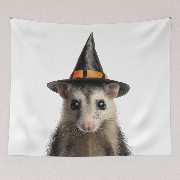 Item preview, Virginia Opossum Wearing Halloween Witch Hat designed and sold by LazyOwlStore.
