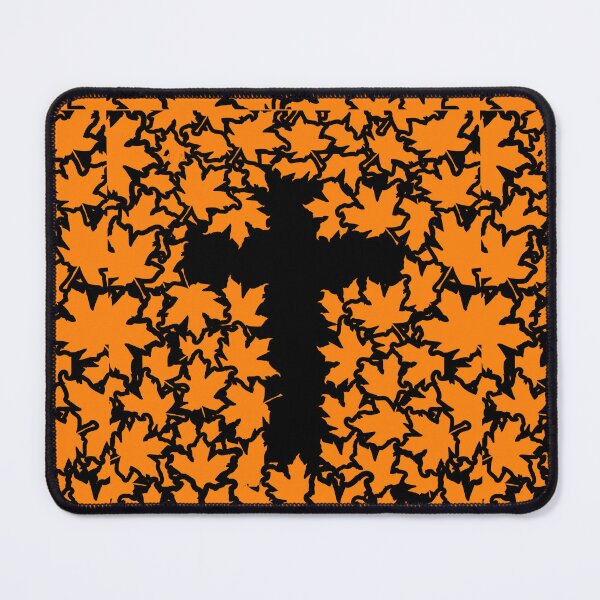 Item preview, Maple Leaves pattern Forming Cross – Christian Spring Faith Nature Art | black designed and sold by ZechJohnRB.