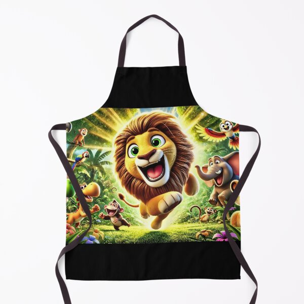Item preview, Brave Jungle Lion Leads the Adventure – Colorful 3D Cartoon Animal Friends designed and sold by Fresh-Threads-X.