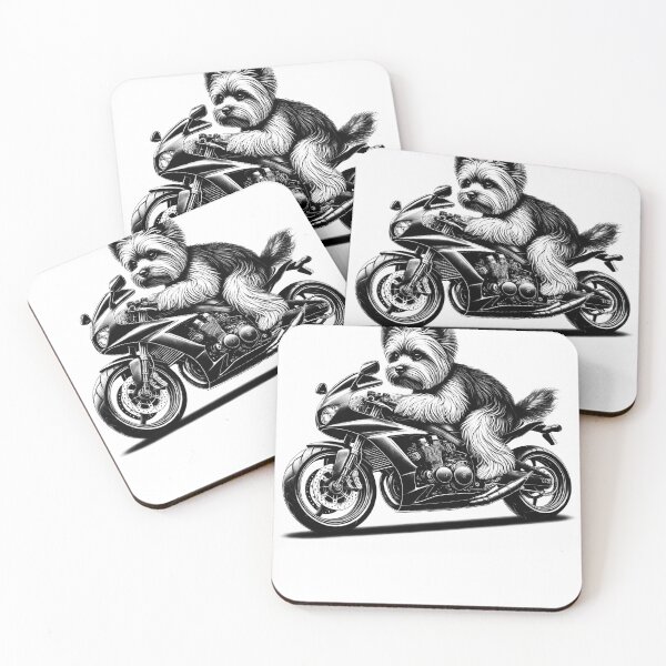 Item preview, Cool Yorkshire Terrier Riding a Motorcycle Biker Dog Lover designed and sold by Kimberley King Art  King Art.