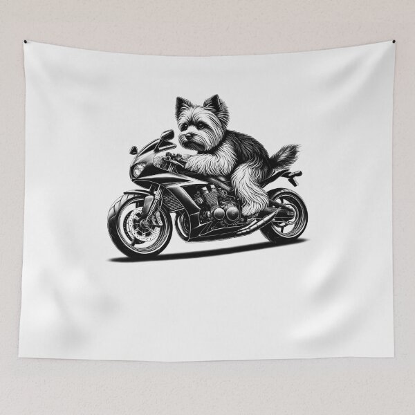 Item preview, Cool Yorkshire Terrier Riding a Motorcycle Biker Dog Lover designed and sold by Kimberley King Art  King Art.