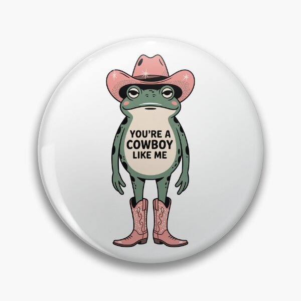 Item preview, Funny Cowboy Frog Sticker – Western Toad in Pink Hat & Boots – You’re a Cowboy Like Me designed and sold by Trend Pixel Co..