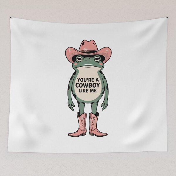 Item preview, Funny Cowboy Frog Sticker – Western Toad in Pink Hat & Boots – You’re a Cowboy Like Me designed and sold by Trend Pixel Co..