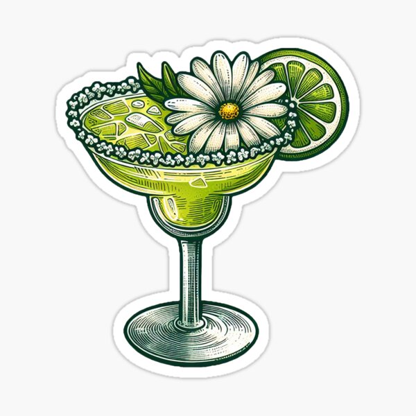 Vista previa del artículo con la obra «Cóctel Margarita con toque floral», diseñado y vendido por BloomAndStick.