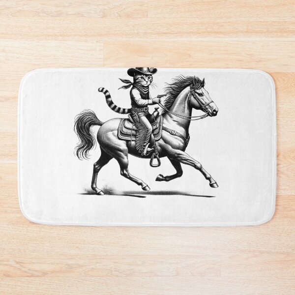 Item preview, Vintage Cat Riding A Horse Funny Western Country designed and sold by Kimberley King Art  King Art.