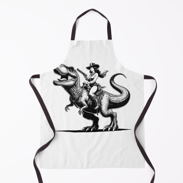 Item preview, Vintage Cowgirl Riding Dinosaur Weird Western Country designed and sold by Kimberley King Art  King Art.