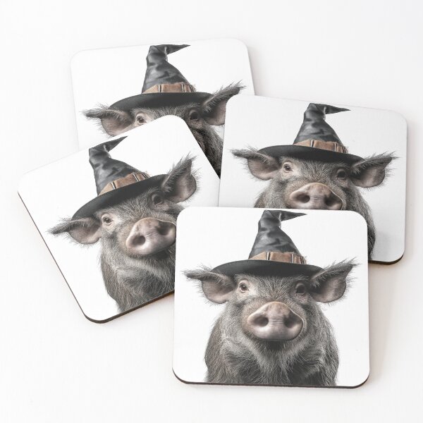 Item preview, Warthog Wearing Halloween Witch Hat designed and sold by LazyOwlStore.