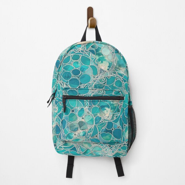 Item preview, Abstract Turquoise Stained Glass Pattern with Organic Shapes designed and sold by CoolPixels.