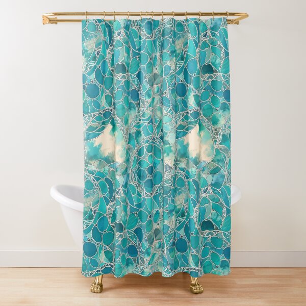 Item preview, Abstract Turquoise Stained Glass Pattern with Organic Shapes designed and sold by CoolPixels.