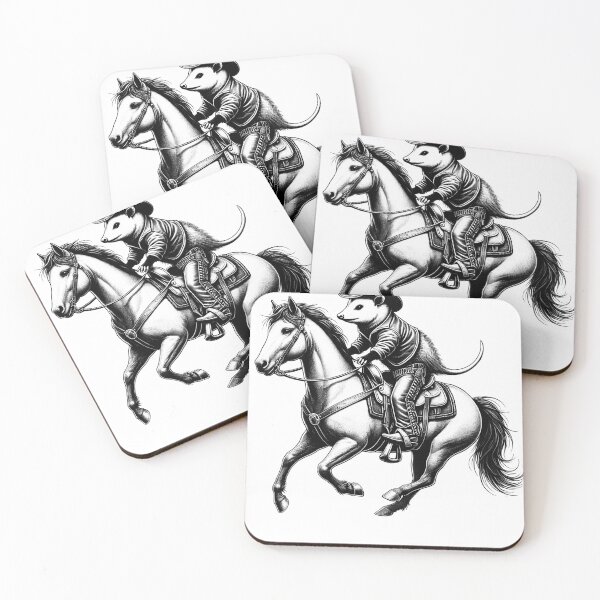 Item preview, Vintage Possum Riding A Horse Funny Western Country designed and sold by Kimberley King Art  King Art.