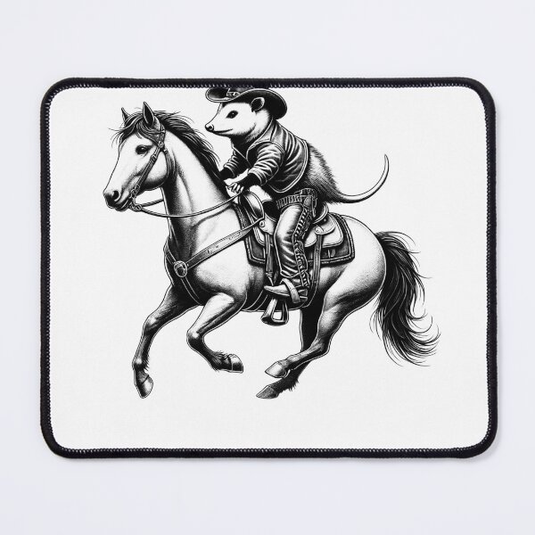 Item preview, Vintage Possum Riding A Horse Funny Western Country designed and sold by Kimberley King Art  King Art.