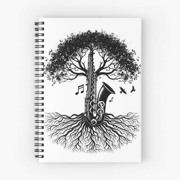 Item preview, Vintage Saxophone Player Music Tree Saxophonist designed and sold by Kimberley King Art  King Art.