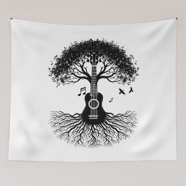 Item preview, Vintage Ukulele Player Music Tree Ukulelist designed and sold by Kimberley King Art  King Art.