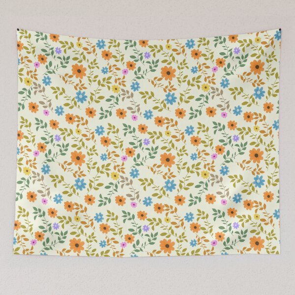 Item preview, 70's style flowers and foliage designed and sold by MiowandMolly.