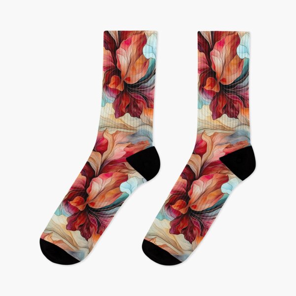Item preview, Fire and Ice Abstract Floral Fusion designed and sold by SylvieVibes.