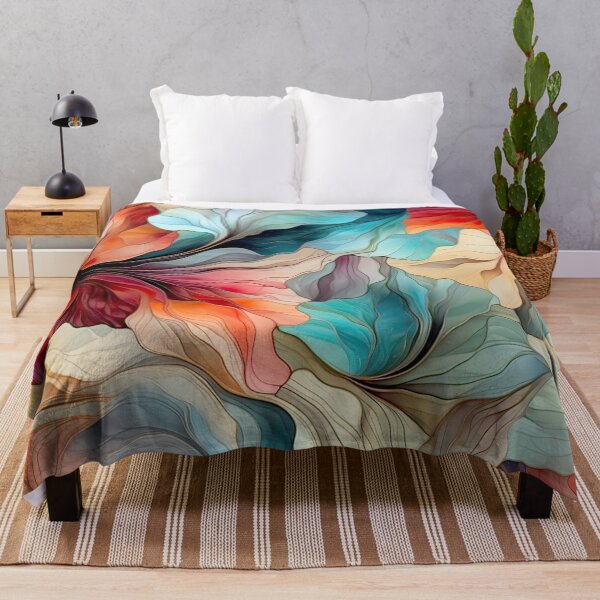 Item preview, Fire and Ice Abstract Floral Fusion designed and sold by SylvieVibes.
