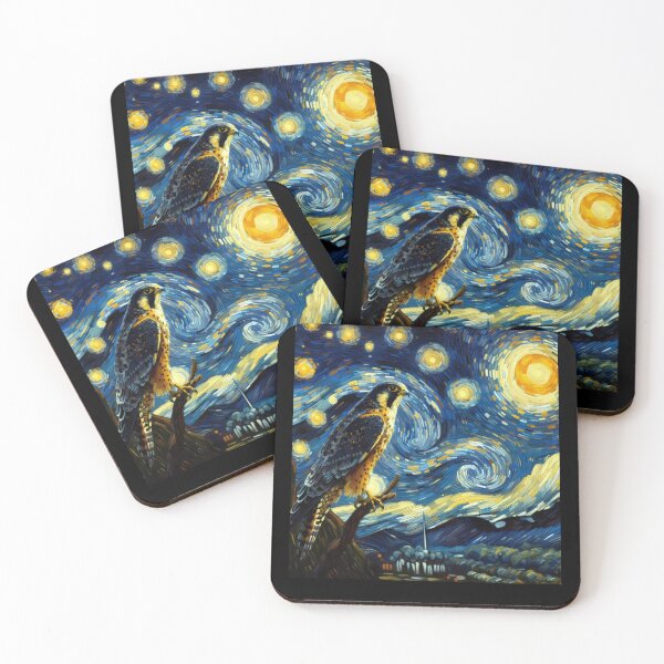 Item preview, Starry Night Peregrine Falcon Bird Van Gogh Lover designed and sold by Kimberley King Art  King Art.