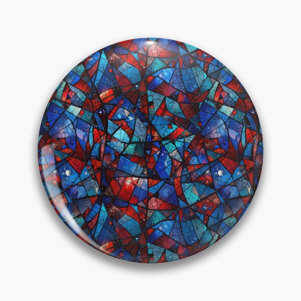 Item preview, Broken stained-glass mosaic in dark blues and reds designed and sold by CoolPixels.