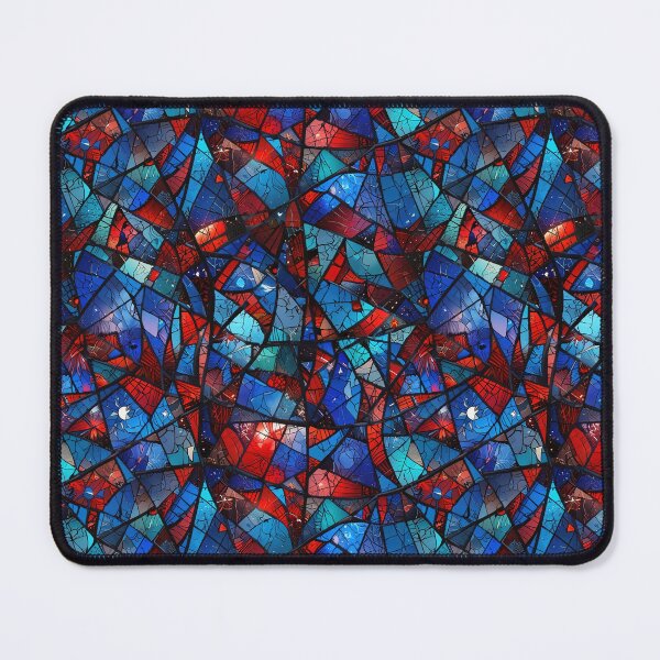 Item preview, Broken stained-glass mosaic in dark blues and reds designed and sold by CoolPixels.