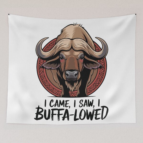 Item preview, Buffaloed and Bold – Tribal Cape Buffalo Head Art designed and sold by WildlifeInc.