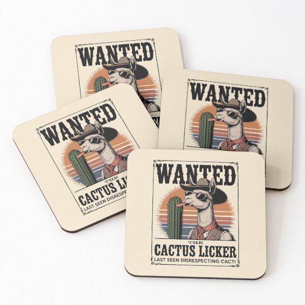 Item preview, Wanted: The Cactus Licker – Funny Cowboy Llama Outlaw Design designed and sold by WildlifeInc.
