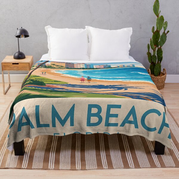 Item preview, Retro Palm Beach Florida Poster – Colorful Coastal Art with Palm Trees & Oceanfront designed and sold by Trend Pixel Co..