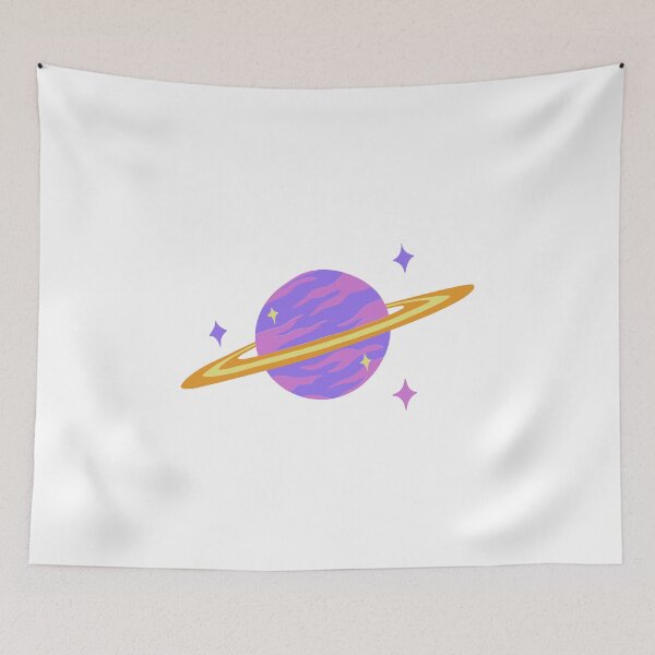 Item preview, Whimsical Purple Planet with Ring and Stars – Stylized Space Illustration designed and sold by TeesHearts100.